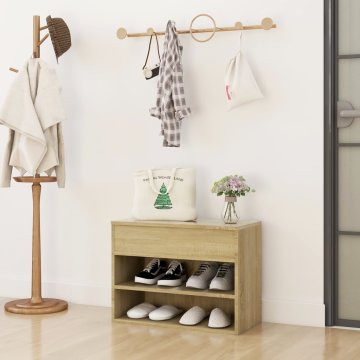 Vidaxl Klop za čevlje sonoma hrast 60x30x45 cm iverna plošča