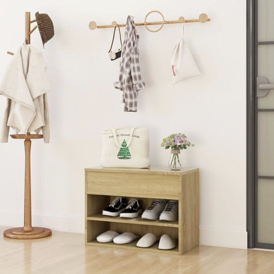 Vidaxl Klop za čevlje sonoma hrast 60x30x45 cm iverna plošča