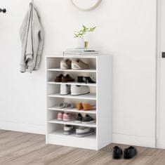 Vidaxl Omara za čevlje bela 60x35x92 cm iverna plošča