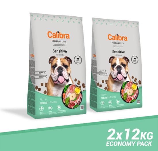 Calibra Premium Line Sensitive hrana za odrasle pse, jagnje, 2 x 12 kg