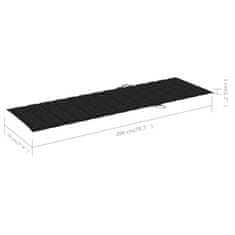 Vidaxl Blazina za ležalnik črna 200x70x3 cm oxford tkanina