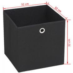 Greatstore Škatle za shranjevanje 4 kosi netkano blago 32x32x32 cm črne