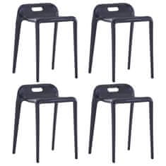 Vidaxl Stolčki 4 kosi črna plastika