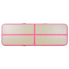 Vidaxl Napihljiva gimnastična podloga s tlačilko 500x100x10 cm roza