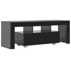 Vidaxl TV omarica z LED svetilkami visok sijaj črna 130x35x45 cm
