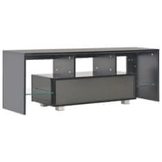 Vidaxl TV omarica z LED svetilkami visok sijaj črna 130x35x45 cm