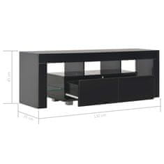 Vidaxl TV omarica z LED svetilkami visok sijaj črna 130x35x45 cm