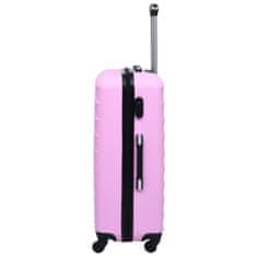 Vidaxl Trdi potovalni kovčki 3 kosi roza ABS