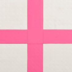 Vidaxl Napihljiva gimnastična podloga s tlačilko 200x200x10 cm roza