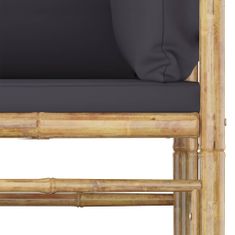 Greatstore Vrtna sedežna garnitura 11-delna temno sive blazine bambus