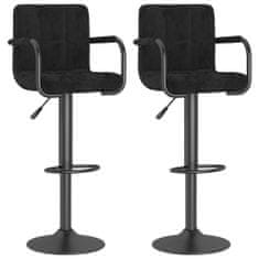 Greatstore Barski stolčki 2 kosa črn žamet