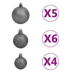 Vidaxl Umetna osvetljena novoletna jelka z bunkicami 65 cm zelena