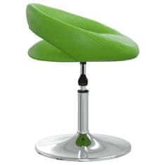 Greatstore Vrtljivi namizni stol, zelen, oblazinjen z umetnim usnjem