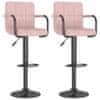 Barski stolčki 2 kosa roza žamet