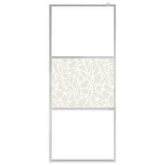 Vidaxl Pregrada za tuš s polico krom 90x195 cm ESG steklo in aluminij