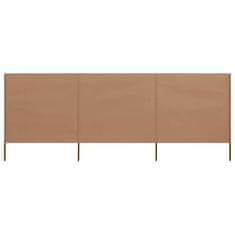 Greatstore 3-panelni vetrobran tkanina 400x160 cm taupe