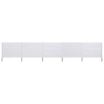 Vidaxl 5-panelni vetrobran tkanina 600x80 cm peščeno bel