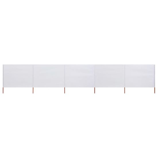 Vidaxl 5-panelni vetrobran tkanina 600x160 cm peščeno bel