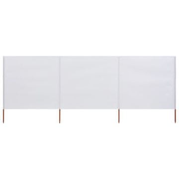 Vidaxl 3-panelni vetrobran tkanina 400x160 cm peščeno bel