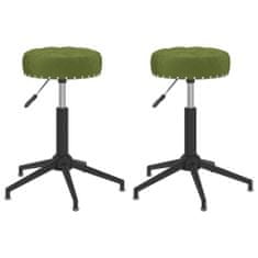 shumee Obračani stoli, 2 kosa, svetlo zelena, žamet