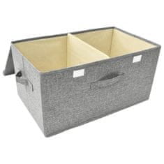 shumee Škatla za shranjevanje 2 kosa blago 50x30x25 cm siva
