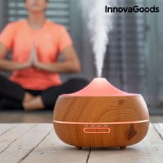 InnovaGoods LED Vlažilnik za Aromaterapijo Wooden-Effect 