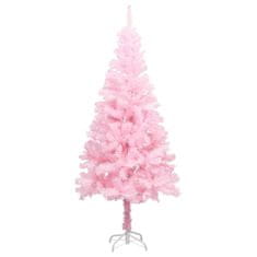 Vidaxl Umetna novoletna jelka s stojalom roza 150 cm PVC