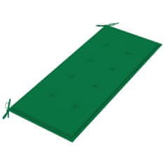 Vidaxl Klop Batavia z zeleno blazino 120 cm trdna tikovina