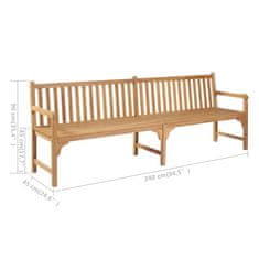 Vidaxl Vrtna klop z zeleno blazino 240 cm trdna tikovina