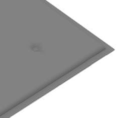 Vidaxl Klop Batavia s sivo blazino 120 cm trdna tikovina