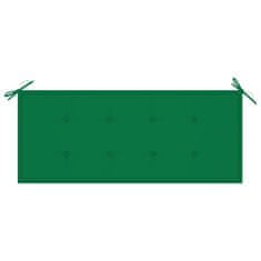 Vidaxl Klop Batavia z zeleno blazino 120 cm trdna tikovina