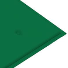 Vidaxl Klop Batavia z zeleno blazino 120 cm trdna tikovina