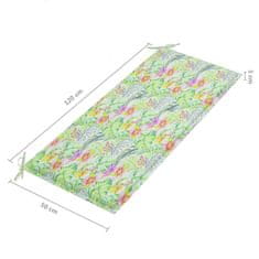 Vidaxl Zložljiva vrtna klop z blazino 128,5 cm trdna tikovina