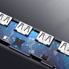 Ugreen HUB Razdelilnik USB-priključkov - 4x USB 3.2 z micro USB priključkom za napajanje, siv