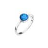 Srebrn prstan z modrim opalom 15001.3 (Obseg 58 mm)