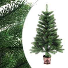 Vidaxl Umetna osvetljena novoletna jelka z bunkicami 65 cm zelena