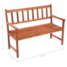 Vidaxl Vrtna klop z blazino 120 cm trden akacijev les