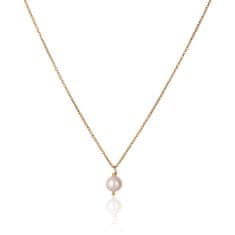 JwL Luxury Pearls Čudovita pozlačena ogrlica s pravim belim biserom JL0679