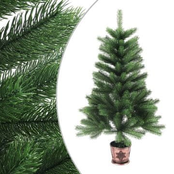 Vidaxl Umetna novoletna jelka z realističnimi iglicami 90 cm zelena