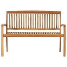 Vidaxl Vrtna klop z blazino 128,5 cm trdna tikovina