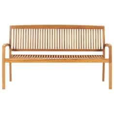 Vidaxl Vrtna klop z blazino 159 cm trdna tikovina