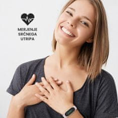 Forever FitBand SB-50 pametna zapestnica, Bluetooth 5.0, aplikacija, vodoodporna IP65, roza