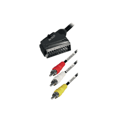 MaxTrack SCART / 3x RCA kabel s stikalom 1,5m