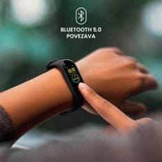 Forever FitBand SB-50 pametna zapestnica, Bluetooth 5.0, aplikacija, vodoodporna IP65, črna