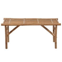 Vidaxl Zložljiva vrtna klop z blazino 118 cm bambus