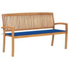 Vidaxl Vrtna klop z blazino 159 cm trdna tikovina