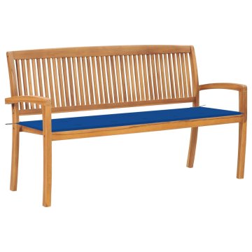 Vidaxl Vrtna klop z blazino 159 cm trdna tikovina
