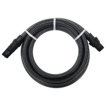 Vidaxl Sesalna cev s PVC priključki črna 1 7 m PVC