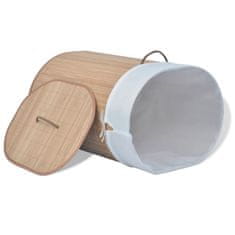 Vidaxl vidaXL Bambusova košara za perilo - ovalna, naravna barva