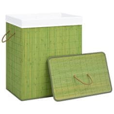 Greatstore Košara za perilo iz bambusa zelena 100 L